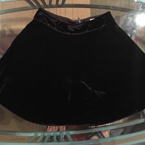 Black velvet skater skirt