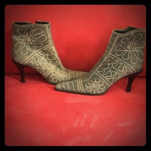 Vintage Via Spiga Vero Cuoio Embroidered Boots 8