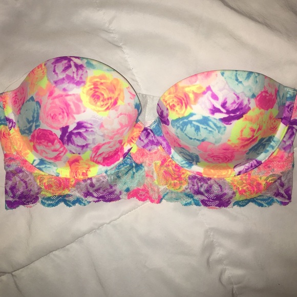 PINK Floral Multi-colored Bralette