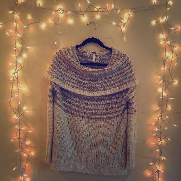Free People Cowl Neck Striped Sweater (Size: M)