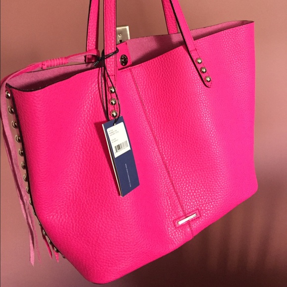 Rebecca Minkoff leather studded unlined tote