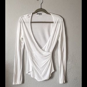 JAMES PERSE  Faux Wrap Long Sleeve T-Shirt.🌷 2/M