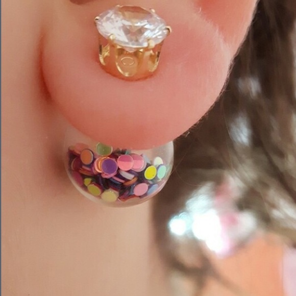 βοΈPRICE CUTβοΈ π Confetti Double Sided Studs - Picture 3 of 3