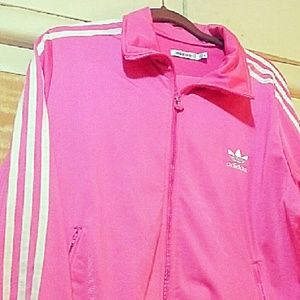 Ladies Hot Pink & white Adidas Track Suit size XL