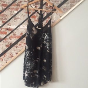 Black and white racer back tank