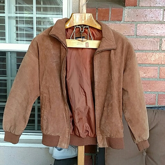 Vintage Light Brown Leather Bomber Jacket - Picture 1 of 4