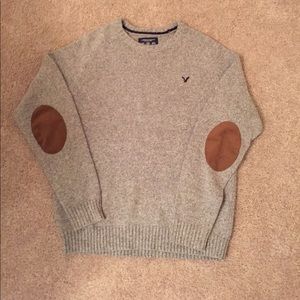 AE log sleeve sweater with elbow patches
