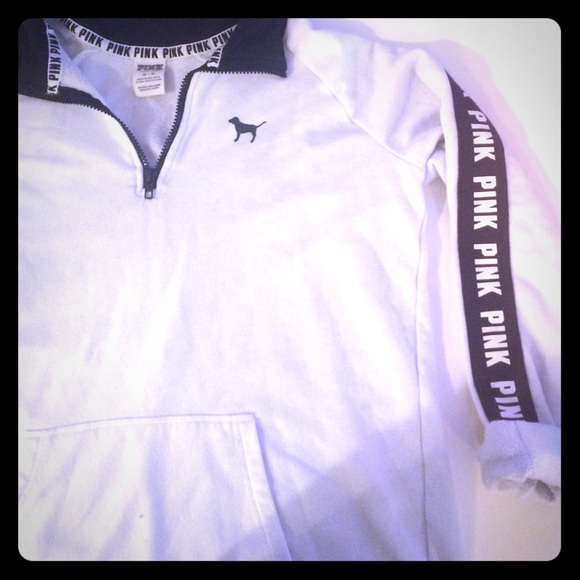 PINK raw edge track pullover