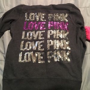 Pink zip up sweatshirt