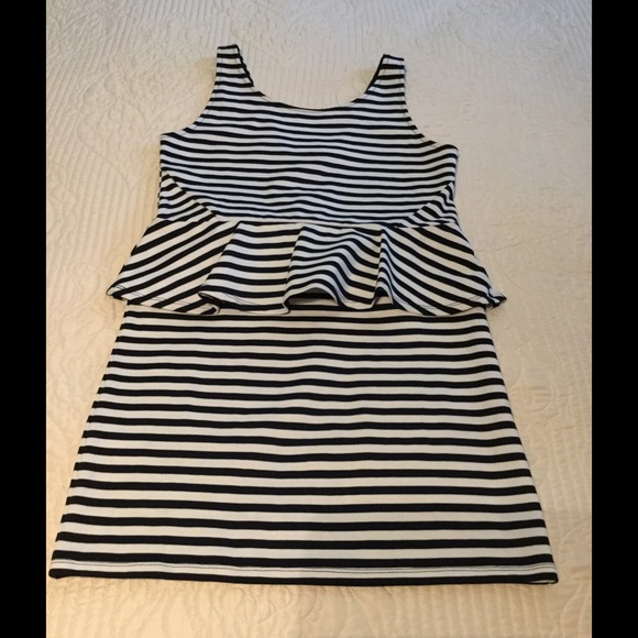 Striped Peplum Dress - Picture 1 of 4