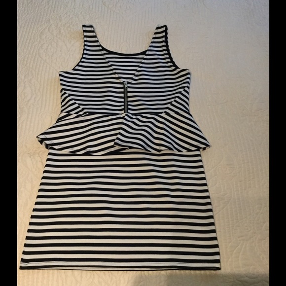 Striped Peplum Dress - Picture 2 of 4