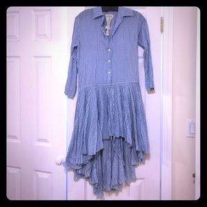 Free People high low fuddled shirt dress