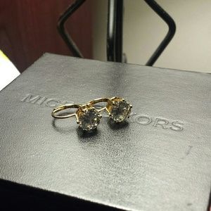 Gold cubic zirconia drop earrings