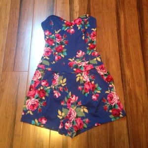 Floral Strapless Romper