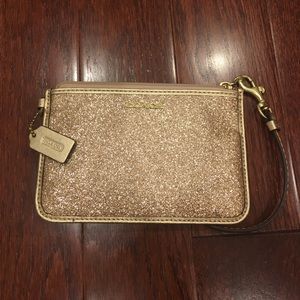 Coach Gold Glitter Wristlet