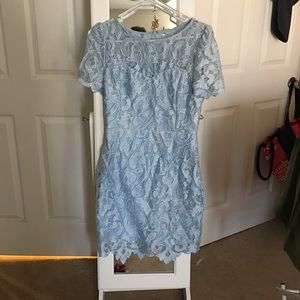 Beautiful ice blue overlay lace dress