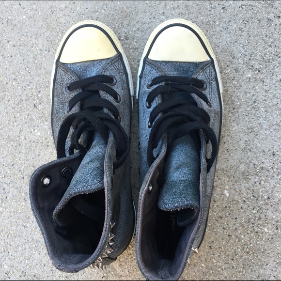 converse high top grey denim with rivet