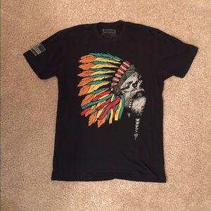 Black Rogue American weathered skull t-shirt