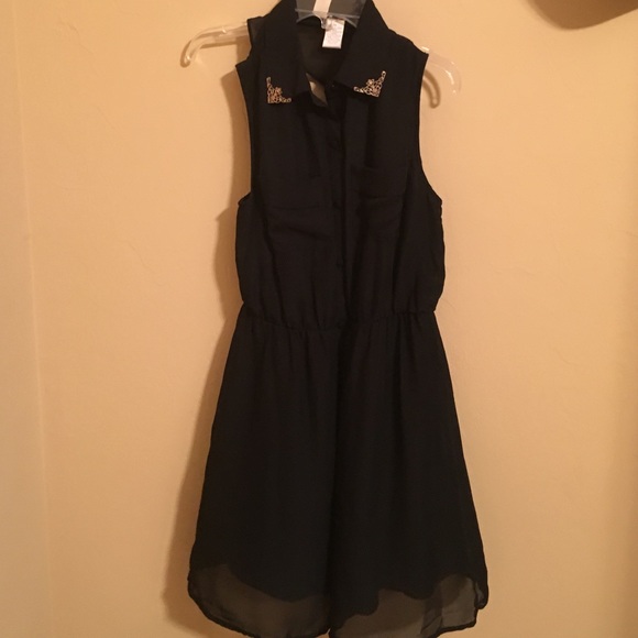 Black button down dress