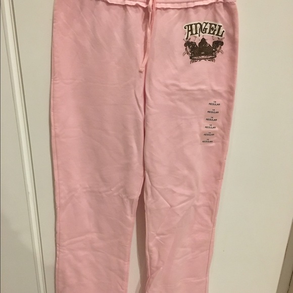 Girls Pink ANGEL Sweatpants size 14 new w tags 😃