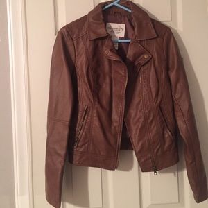 American Rag brown faux leather bomber jacket