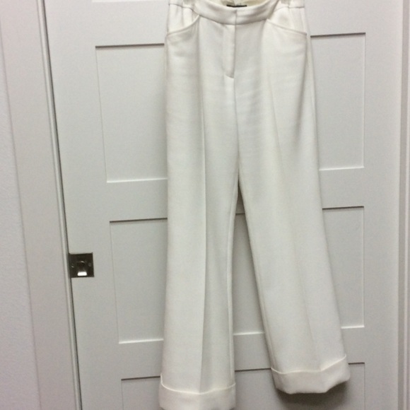 SALE- Etcetera lined winter white cuffed trousers