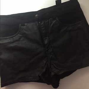 H&M faux leather shorts