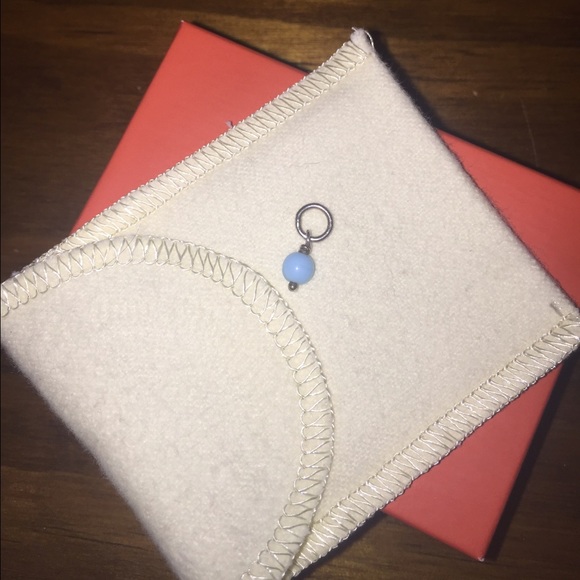 James Avery light blue glass enhancer bead charm