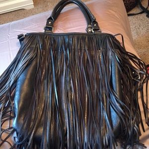 Black fringe purse