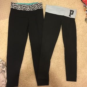 Set of two Victoria secret leggings (both black)