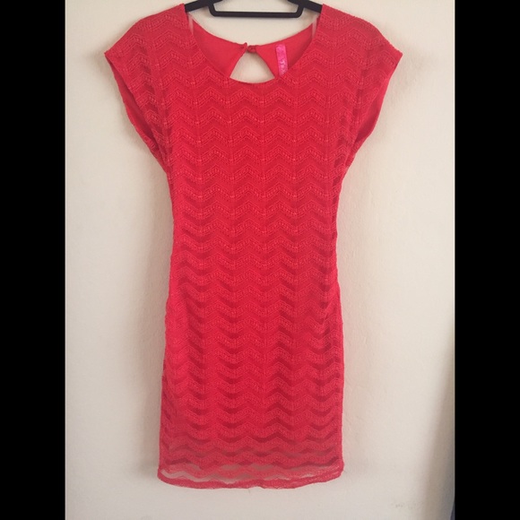 Backless Lace Coral Dress