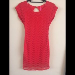 Backless Lace Coral Dress