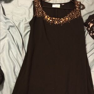 Black dress with bead accents