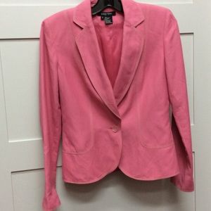 Etcetera pink linen skirt suit fully lined w/khaki