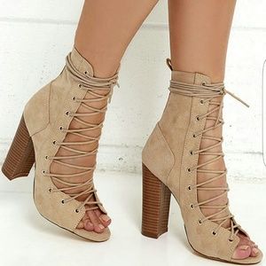 Lace up booties