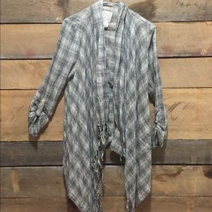 Billabong checkered black and white cardigan