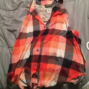 Plaid vest shirt