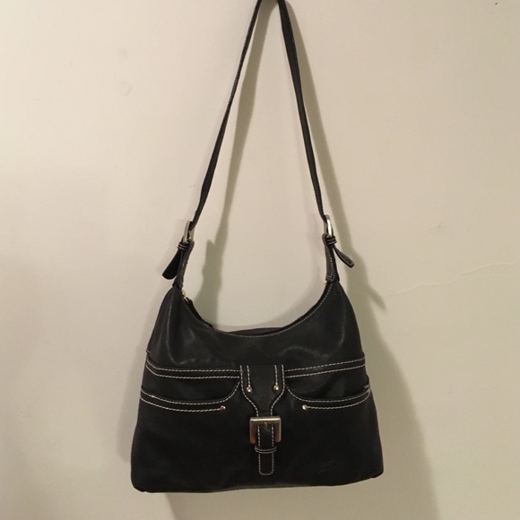 Black leather bag