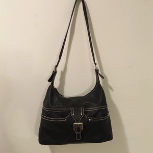 Black leather bag