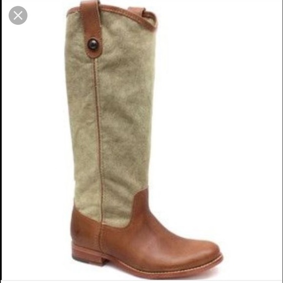Frye Canvas Tan Knee High Boot