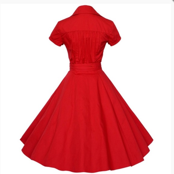 Red cotton dress - Picture 2 of 3