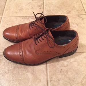 Brown dress shoes.