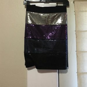 Multi color sequin skirt