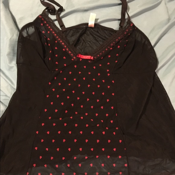 Black heart lingerie top