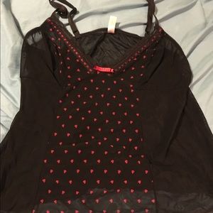 Black heart lingerie top