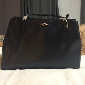 Navy Leather Coach Bag