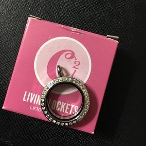 Medium magnetic silver pocket with crystals