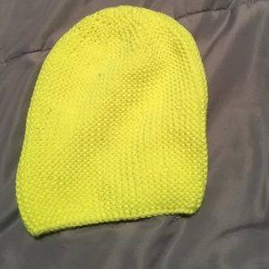 bright yellow beanie