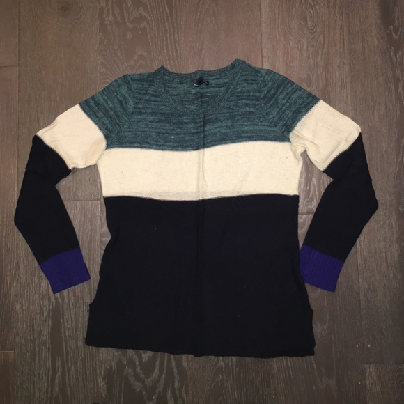 Blue colorblock sweater