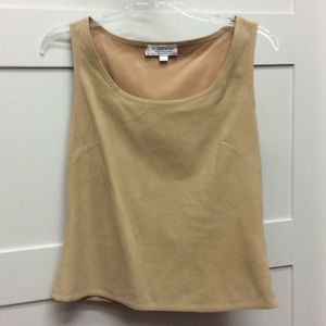 St. John Sport faux suede side zip tank scoop neck